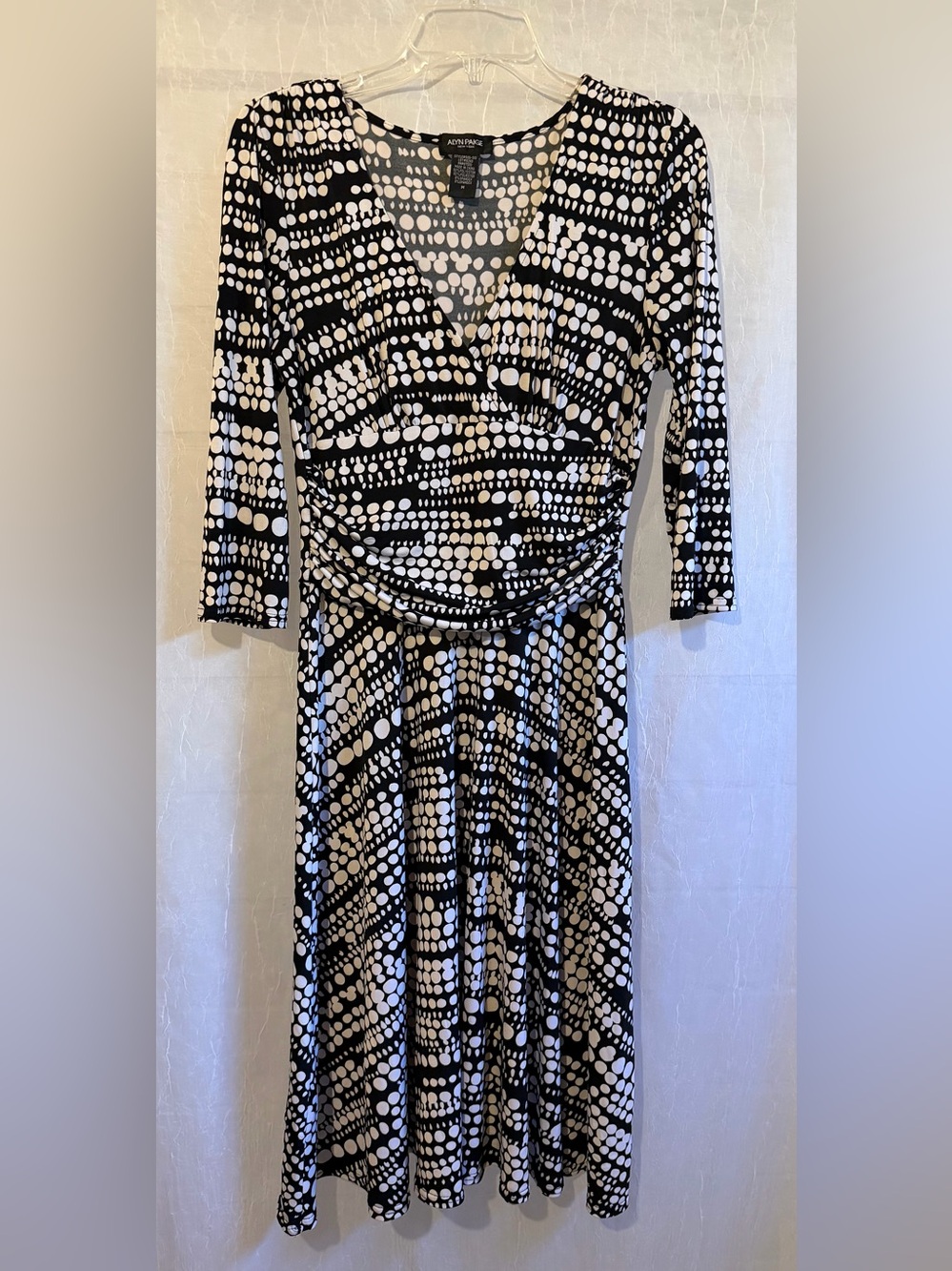 Alyn Paige M Black and White Dot-Print Fit and Flare Dress